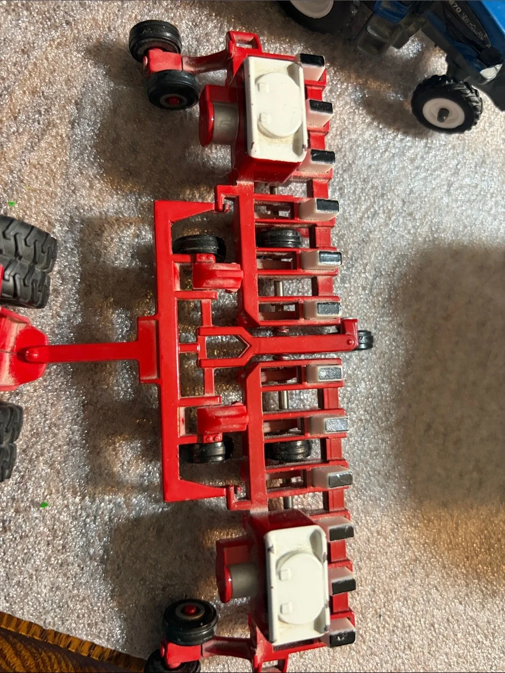 Kids Farm Tractor Playset with Blue Tractor and Red Implements Ertl